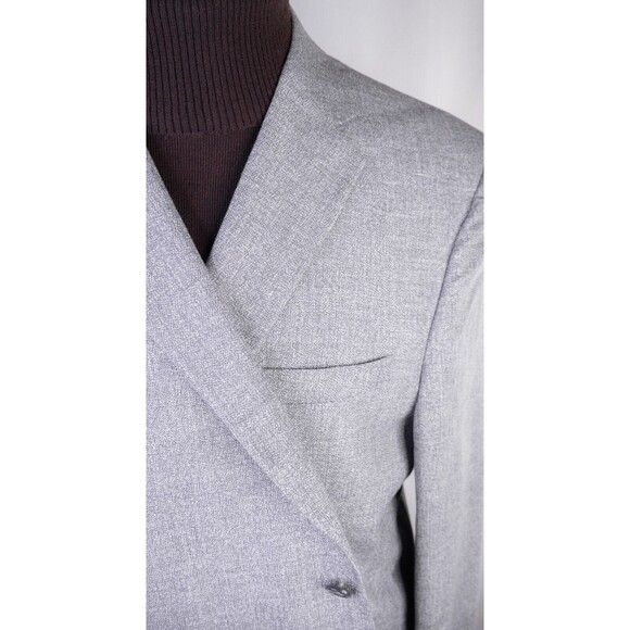 Jos. A. Bank Blazer Sport Coat Jacket Linen Wool 46R Crosshatch Gray 2-Button - Picture 4 of 15